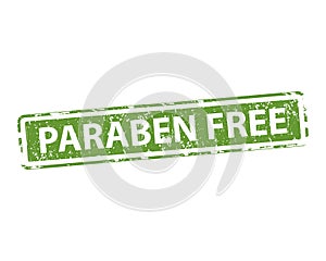 Paraben free stamp vector texture. Rubber cliche imprint. Web or print design element for sign, sticker, label