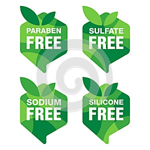 Paraben, Sulfate, Sodium, Silicone Free icons