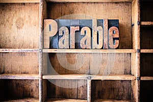 Parable Concept Wooden Letterpress Theme photo