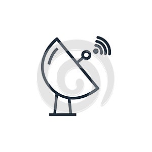 parabolic antenna icon vector from internet of thing concept. Thin line illustration of parabolic antenna editable stroke.