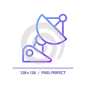 Parabolic dish pixel perfect gradient linear vector icon