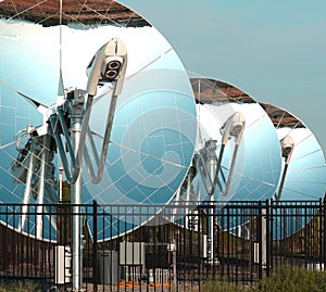 Parabolic dish solar collectors photo