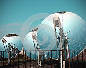 Parabolic dish solar collectors photo