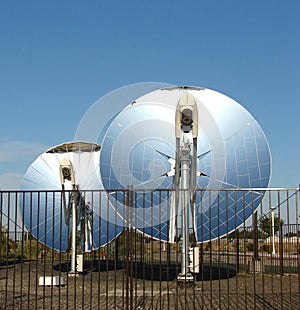 Parabolic dish solar reflectors photo