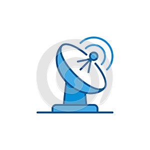 Parabolic Satellite Antenna vector concept colored icon