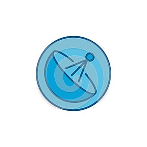 Parabolic Satellite Dish in Circle vector concept blue icon