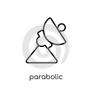 Parabolic Signal icon. Trendy modern flat linear vector Parabolic Signal icon on white background from thin line hardware collect