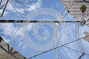 parabolic solar mirrors of a solar energy installation photo
