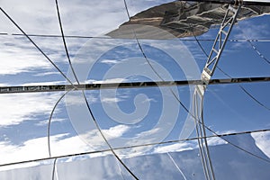 parabolic solar mirrors of a solar energy installation photo