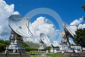 Parabona antenna for receiving radio waves in space at Nobeyama, Nagano Prefecture, Japan.