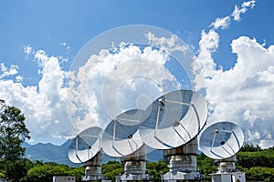 Parabona antenna for receiving radio waves in space at Nobeyama, Nagano Prefecture, Japan.