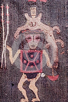 Paracas textiles were found in a necropolis in Peru mummified and wrapped in embroidered cloth in 200â€“300 BC mythological