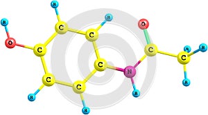 Paracetamol molecular model