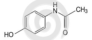 Paracetamol molecule structure, chemical formula on white background photo