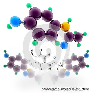 Paracetamol molecule structure photo