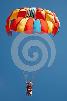 Parachute with a couple flying