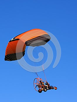 Parachute with engine