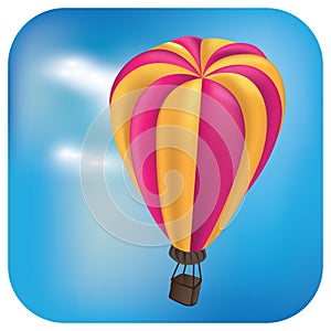 Parachute flying over the sky. Vector illustration decorative design