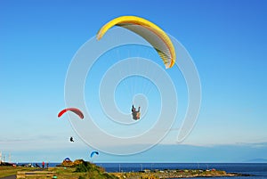 Parachute flying on sky