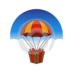 Parachute + gift box Illustration Vector