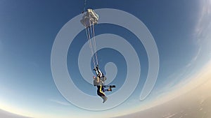 Parachute jump.skydiver in free fall