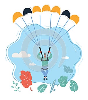 Parachute jumper with parachute