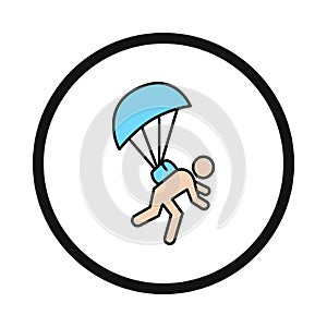 Parachute, Landing, skydiving, Paragliding, Man with parachute icon