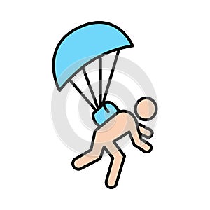 Parachute, Landing, skydiving, Paragliding, Man with parachute icon