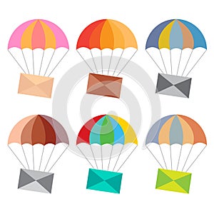 Parachute mail delivery vector set
