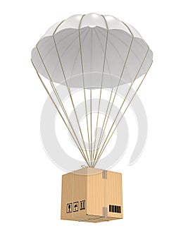 Parachute package flying photo