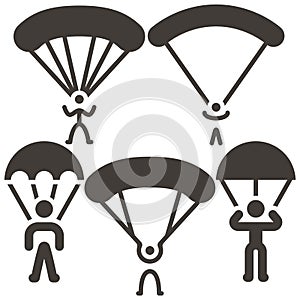 Parachute sport icons