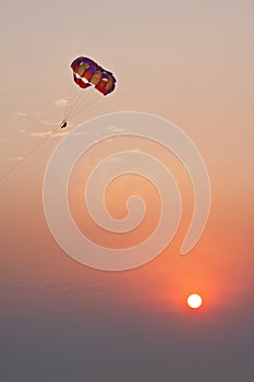 Parachute on sunset