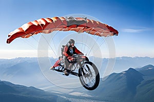 parachute wing a solo flying bike with a deployable parachute sy