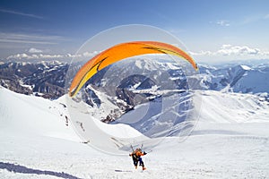 Parachute in winter