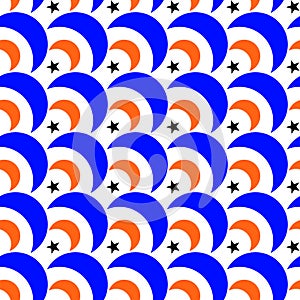 Parachutes and stars seamless pattern