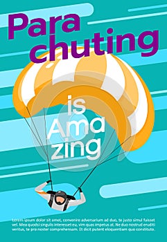 Parachuting is amazing poster vector template