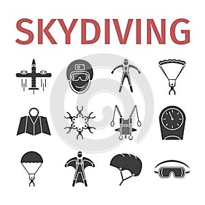 Parachuting banner. Skydiving. Vector illustration.