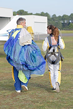 after parachuting experience