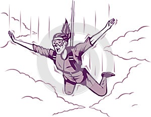 Parachuting girl photo