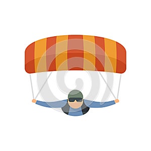 Parachuting man icon flat isolated vector