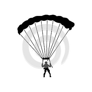 parachuting or paragliding icon, vector illustration symbol design