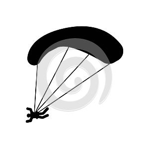 parachuting or paragliding icon, vector illustration symbol design