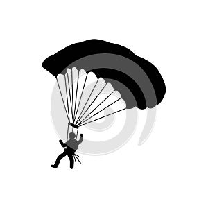 parachuting or paragliding icon, vector illustration symbol design