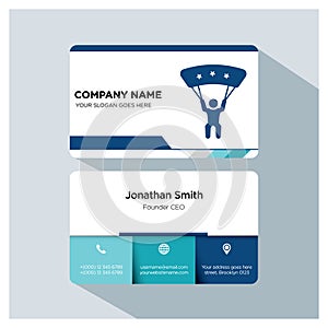 Parachuting player,trainer business card