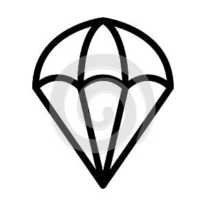 Parachuting Thick Line Icon