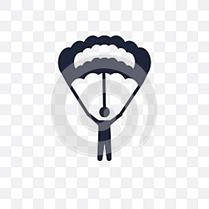 Parachuting transparent icon. Parachuting symbol design from Act