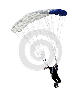 Parachutist isolated
