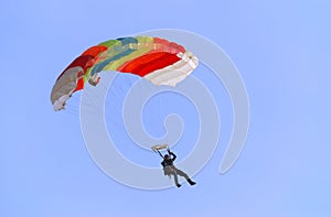 Parachutist turning right