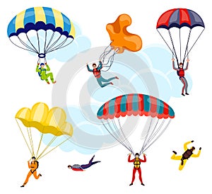 Parachutist vector set