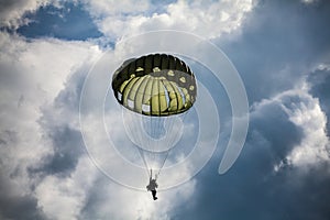 Parachutist in the war photo